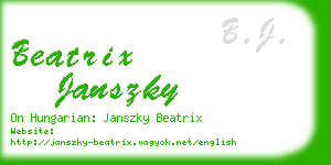 beatrix janszky business card